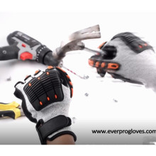 Anti Vibration TPR Protector Impact Mechanic Work Gloves